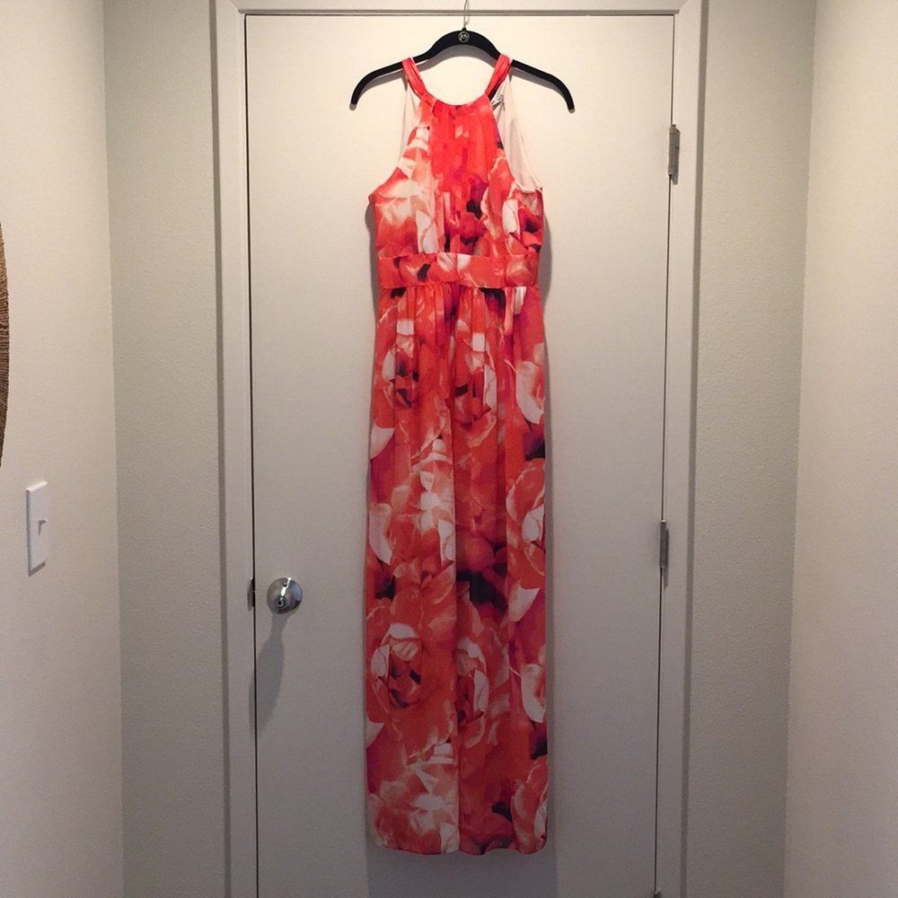 Eliza J halter maxi dress with floral print